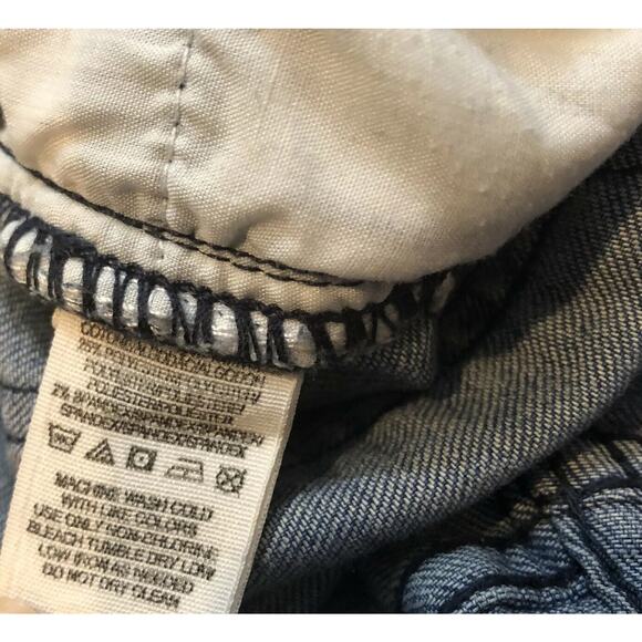 Free People Blue & White Ditsy Flower Crop Cropped Jeans 26 - Picture 6 of 7